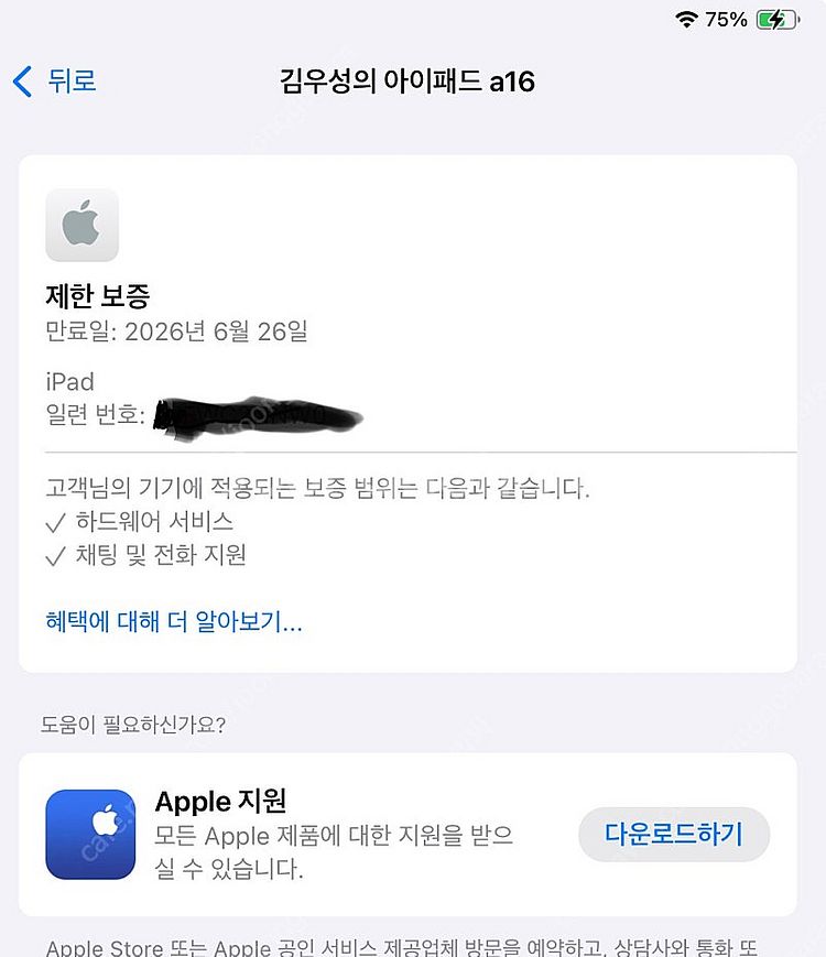 아이패드 A16 실버색상 새제품급 팝니다--4