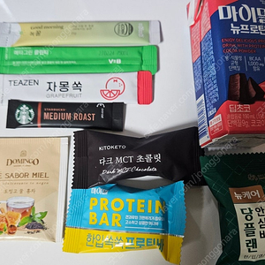 녹꿀,클린티,티젠,스벅,도밍고,마이밀,MCT초콜릿 등