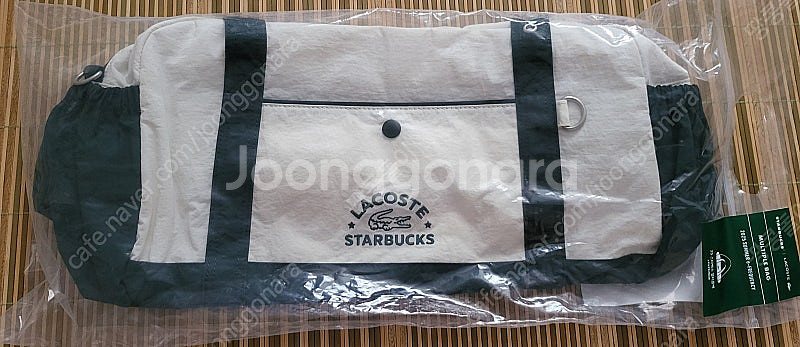 스타벅스와 라코스테 콜라보 보스턴백 택포--0