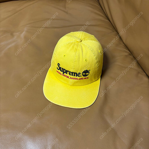 Supreme 슈프림x팀버랜드 워시드 옐로우 6패널 볼캡 모자 (Washed Yellow)