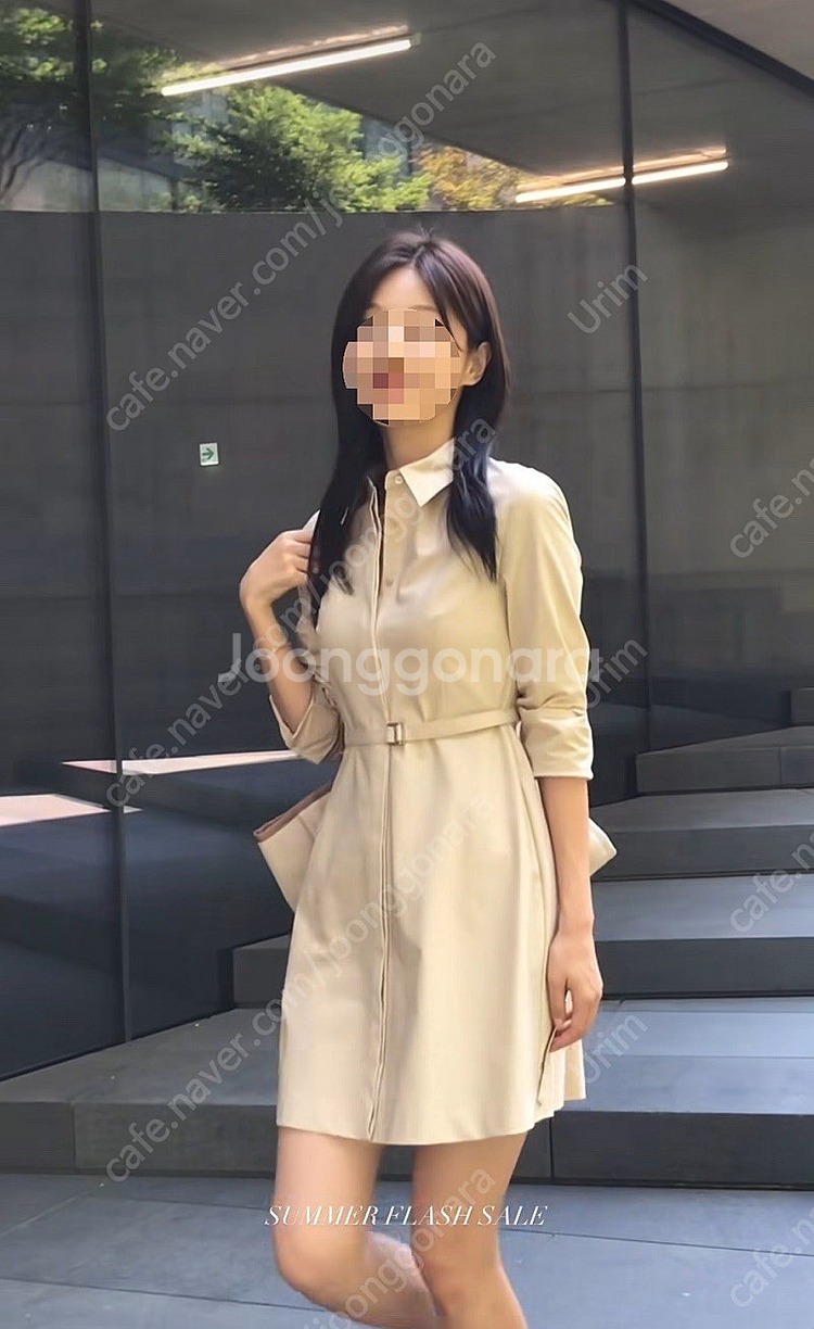시에sie 오브 라인 셔츠 드레스 미니 베이지 s--1