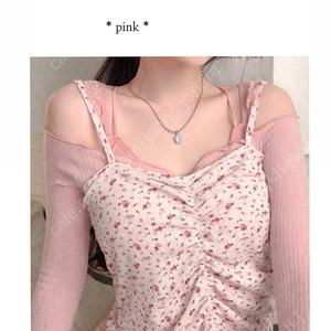 *당일배송*미니포에 빈티지st 핑크 플라워 나시+프릴