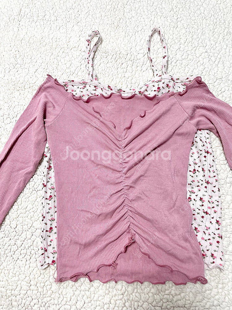 *당일배송*미니포에 빈티지st 핑크 플라워 나시+프릴--8