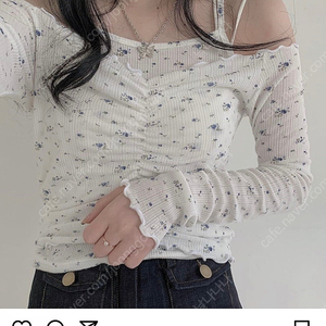 *새상품급* 미니포에 빈티지st 블루베리 레이스 프릴 크롭탑