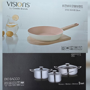 새제품)스텐냄비3종세트&프라이팬28cm.무배