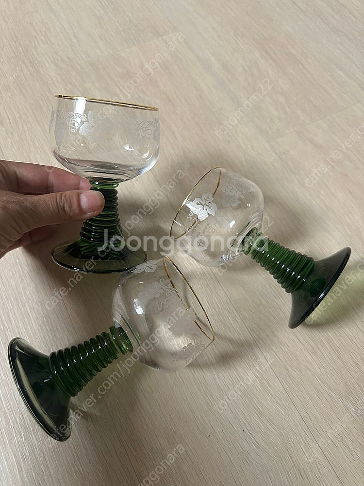 빈티지 독일 와인잔 3가 세트--2
