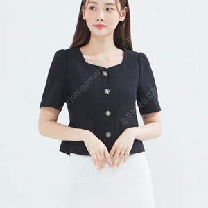 로엠 하트넥 트위드 셋업 블랙