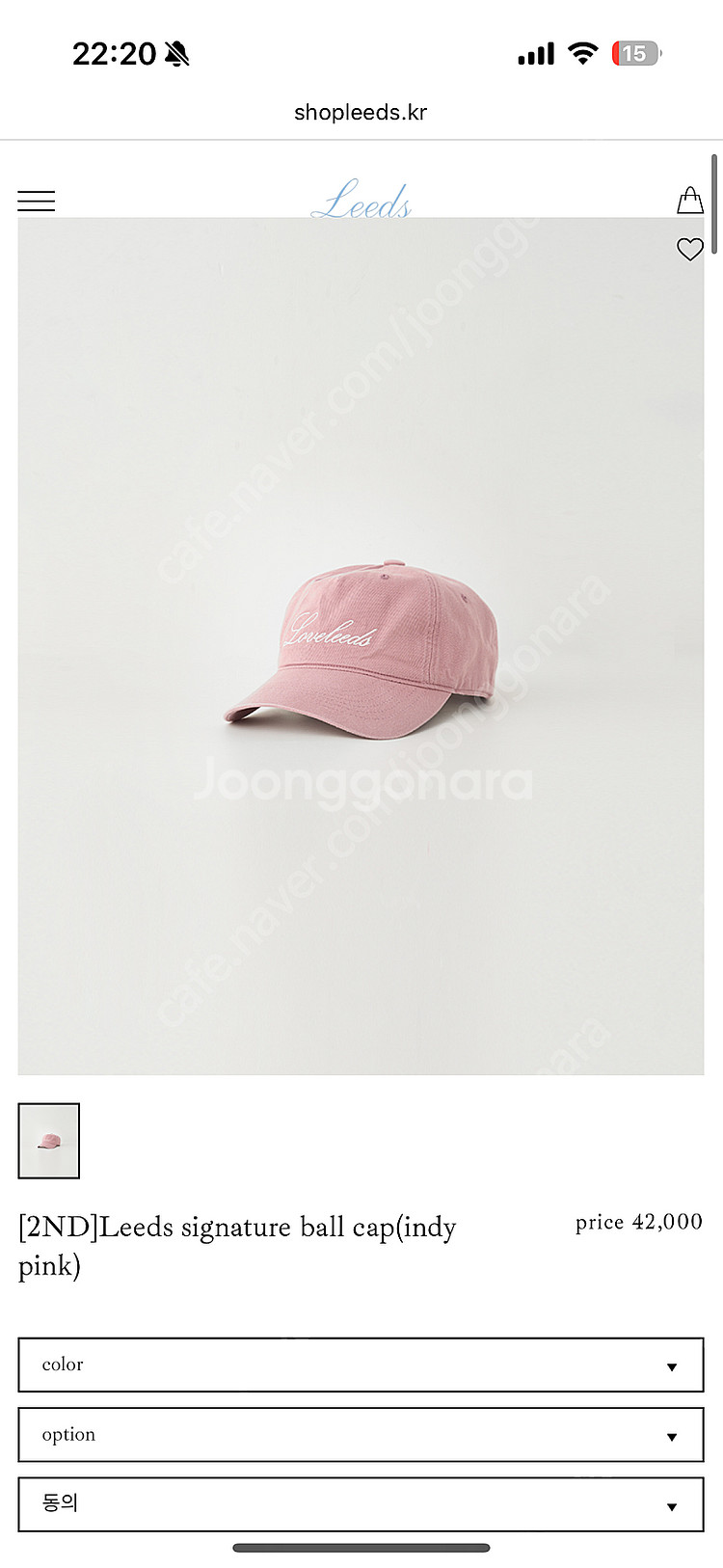 리즈더위시 볼캡 핑크--0