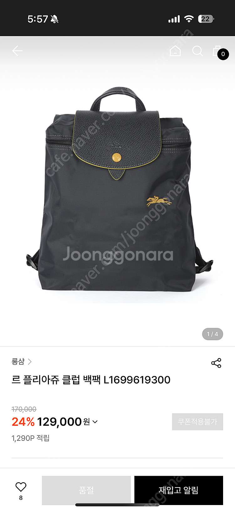 롱샴 르 플리아쥬 클럽 백팩 새상품--3