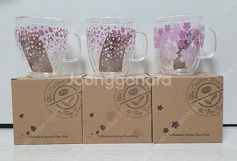 커피빈 사쿠라 머그 , 스프링 이중 글라스 , 그레이프...--0