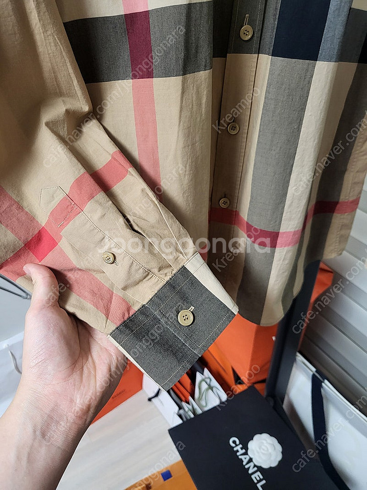 21SS 버버리 노바체크 셔츠 L--4