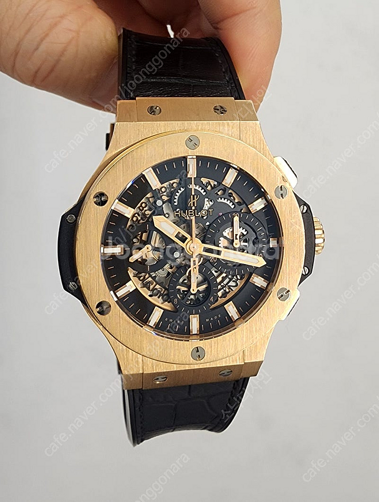 위블로 빅뱅 스켈레톤 에어로뱅 금통 44mm 남성용 시...--0