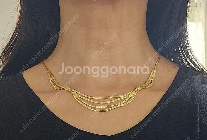 이탈리아 빈티지 14k 화려한 초커목걸이--2
