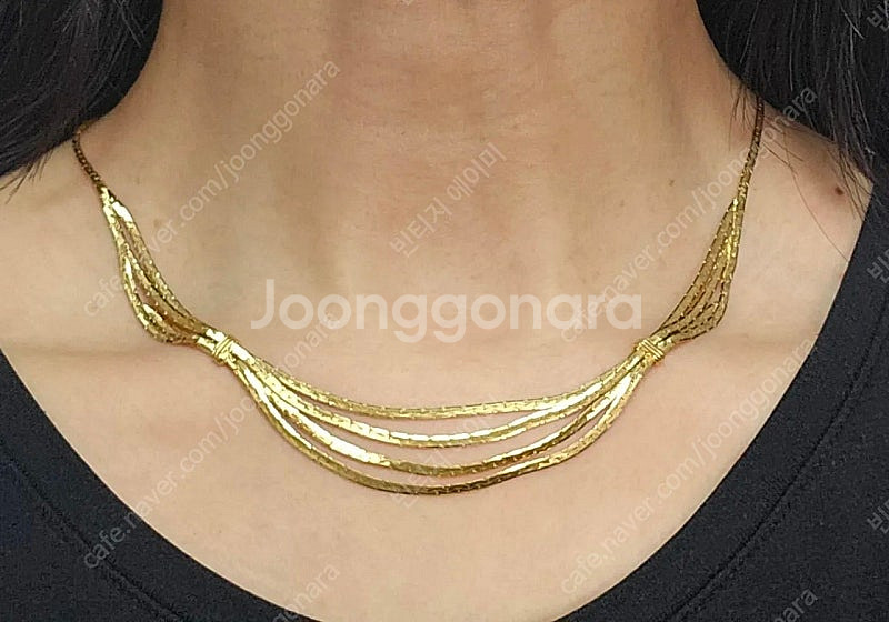 이탈리아 빈티지 14k 화려한 초커목걸이--3