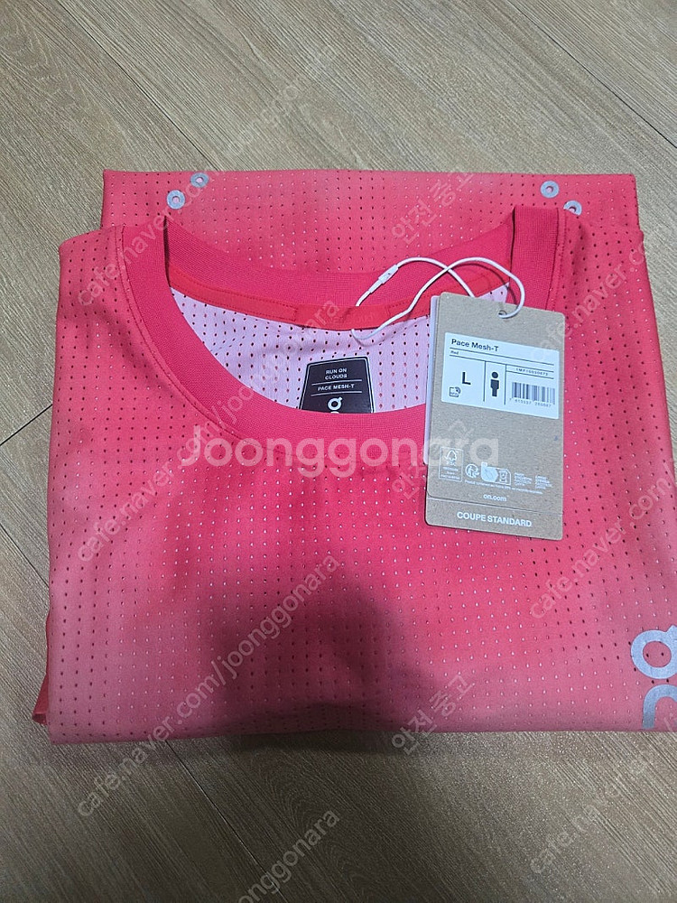 온러닝 페이스 메쉬 티 레드 L--1