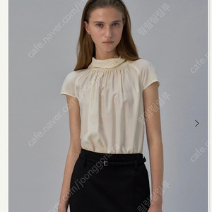 시에 sie 소프 타이 캡 슬리브 블라우스 커스터드크림 S 택달린 새제품