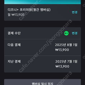 디즈니플러스 프리미엄 모바일 6개월 티비안됨