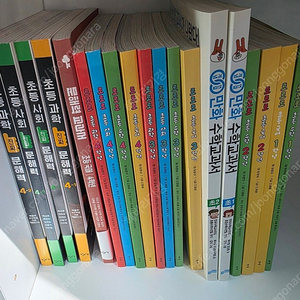 우체국 택포)로로로 초등+ 만화수학교과서 + 초등 사회과학 진짜 문해력 총19권, 상태 좋음 깨끗