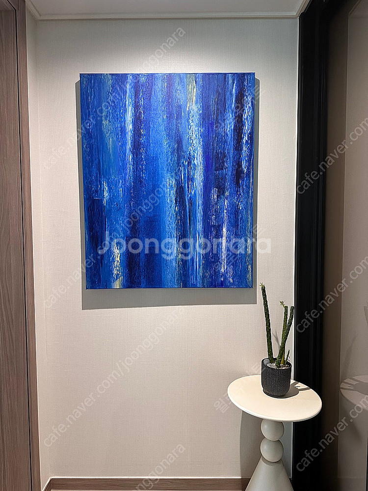 [1m 대형] 블루 캔버스 인테리어 그림 핸드메이드--0