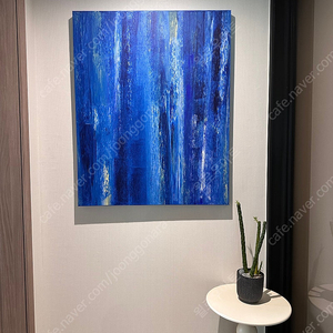 [1m 대형] 블루 캔버스 인테리어 그림 핸드메이드