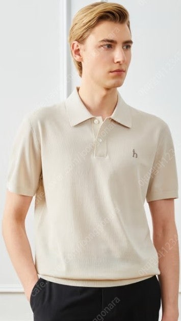 [급처분/39,000원] 헤지스 베이지 면혼방 카라 니트 HZSW 3B551 95--2