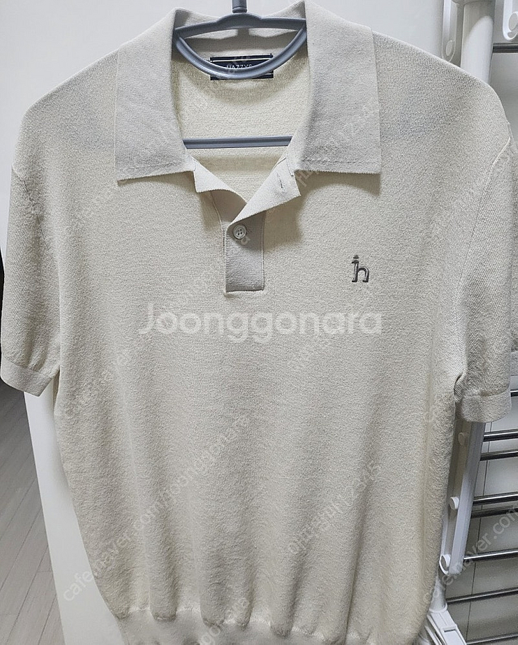 [급처분/39,000원] 헤지스 베이지 면혼방 카라 니트 HZSW 3B551 95--4