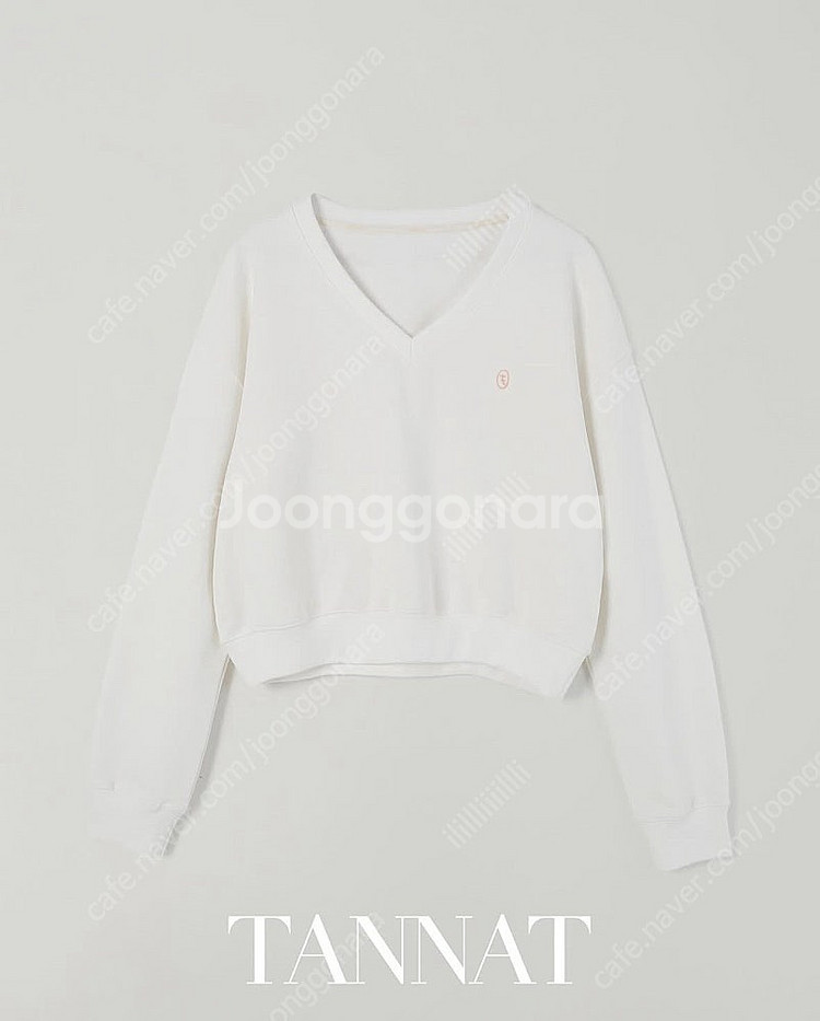 타낫 브이넥 스웻셔츠 맨투맨 화이트 V-neck swe...--0