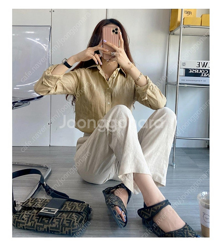 폴로 랄프로렌 린넨 셔츠(S)--5