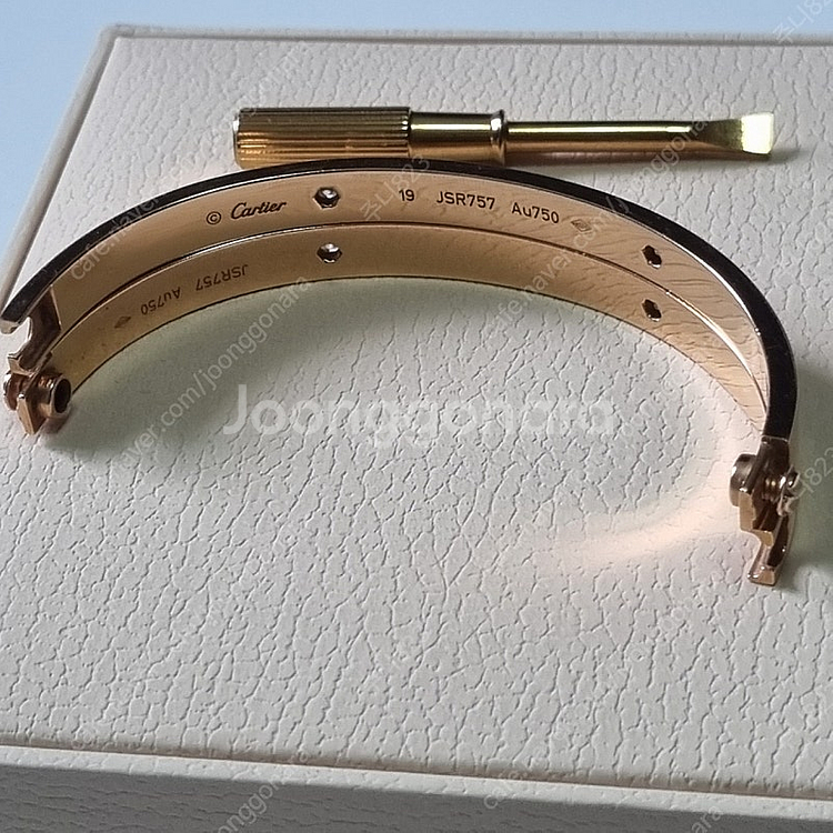 18K 러브팔찌 다이아4p 19호--3