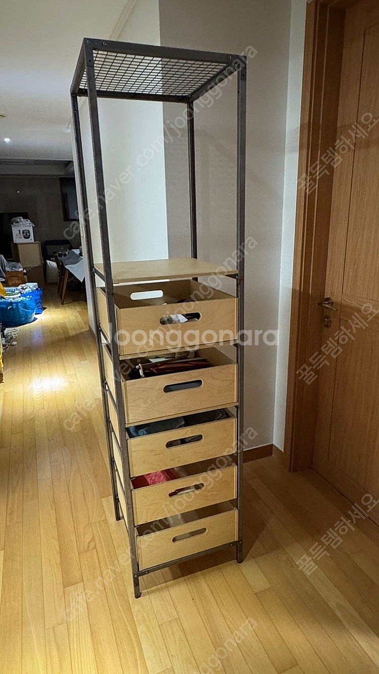 철제 스틸 서랍장 수납장 철제프레임 원목 서랍 최고급 ...--0