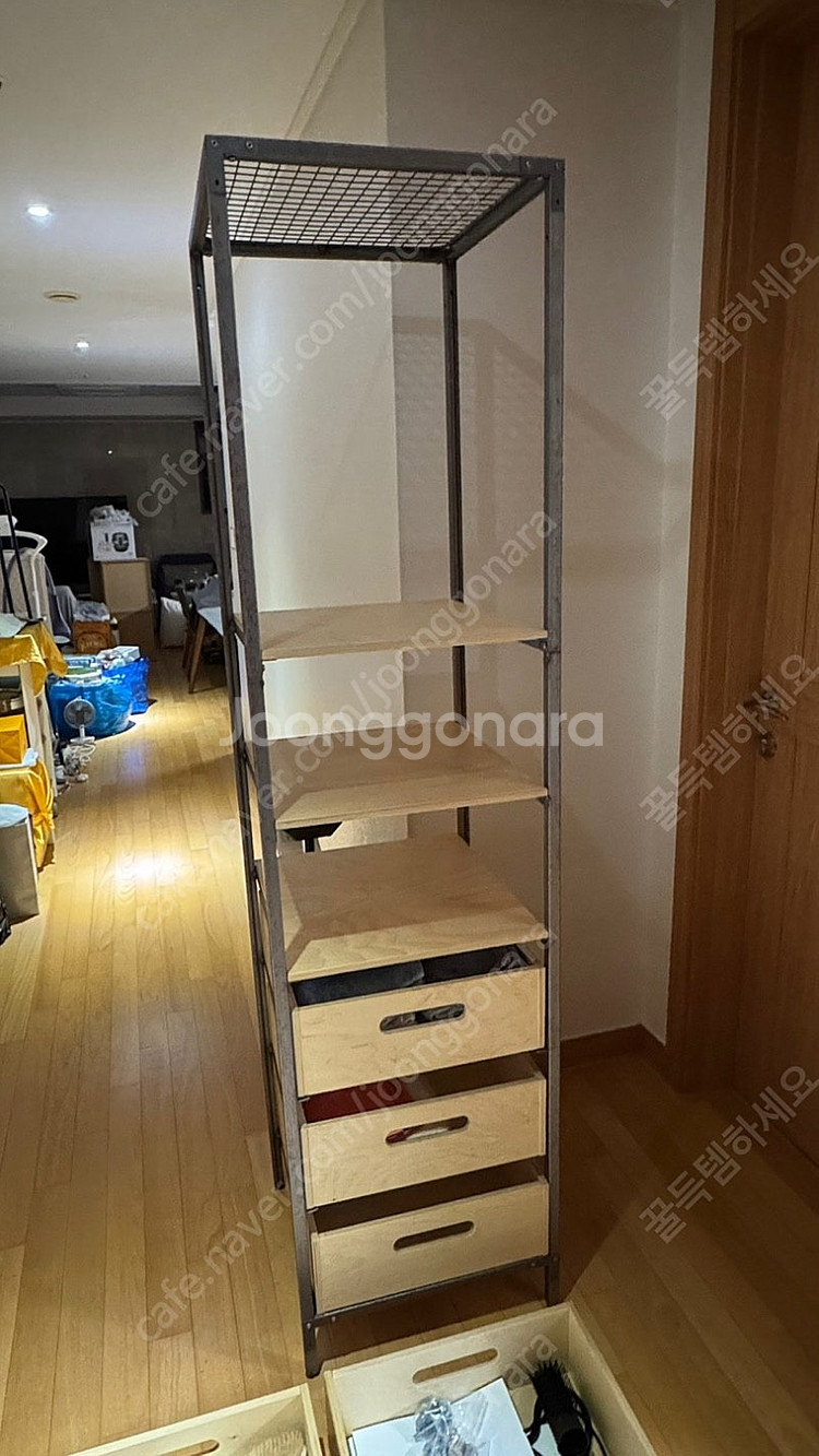 철제 스틸 서랍장 수납장 철제프레임 원목 서랍 최고급 ...--2