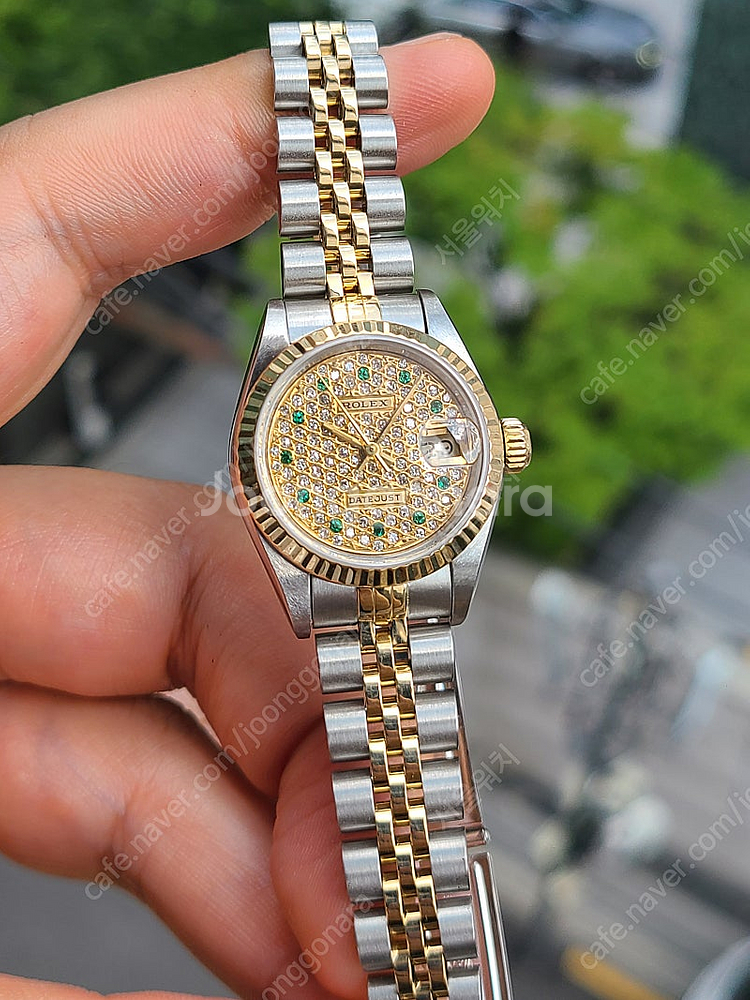 [정품] 롤렉스 여성용 데이저스트 에메랄드 11P 다이아판 18k 콤비 (Rolex Datejust 11P Emer...--5
