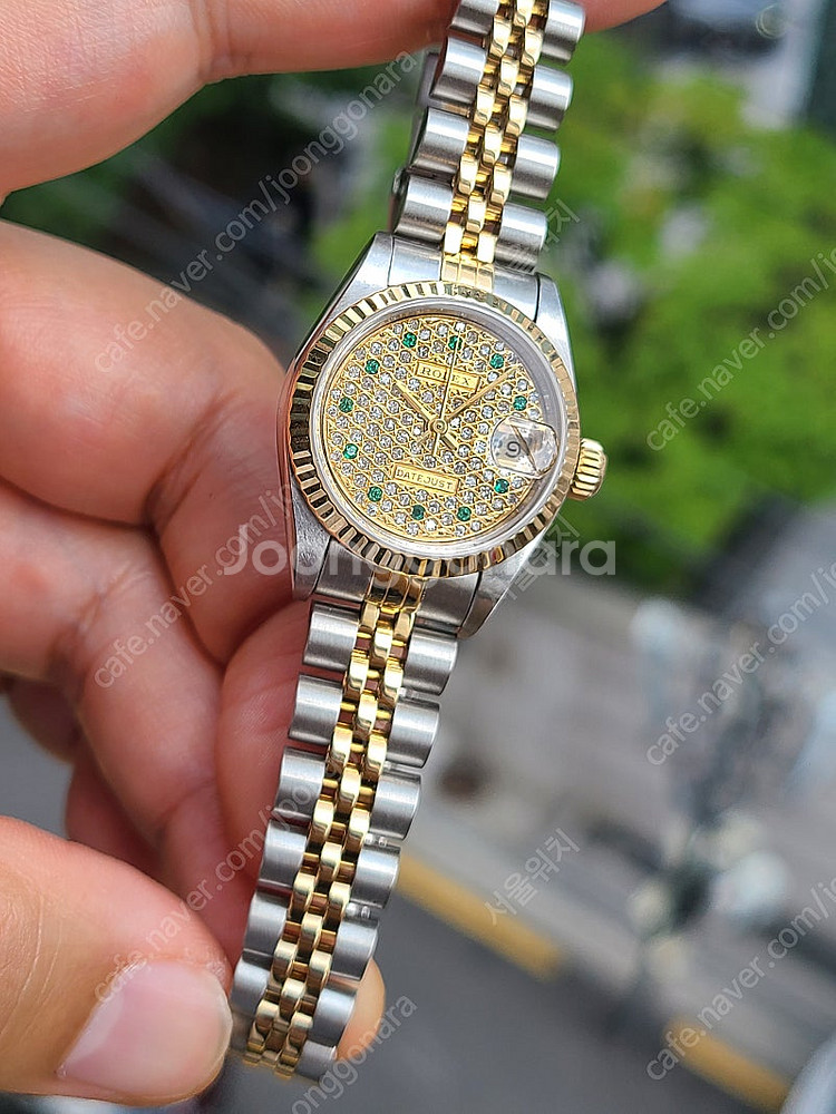[정품] 롤렉스 여성용 데이저스트 에메랄드 11P 다이아판 18k 콤비 (Rolex Datejust 11P Emer...--6