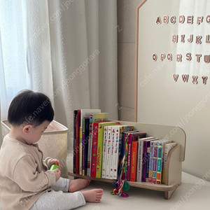 시즈시즈 아기 낮은 책꽂이 그레이베이지 / 아기 책장