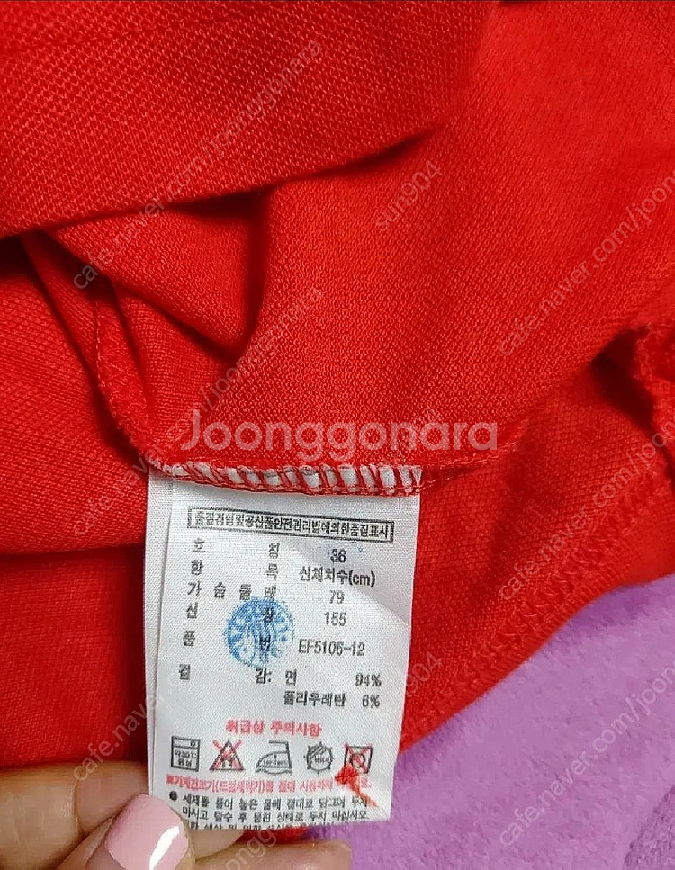 여성 라코스테 피케티셔츠원피스 36사이즈 44~55--4