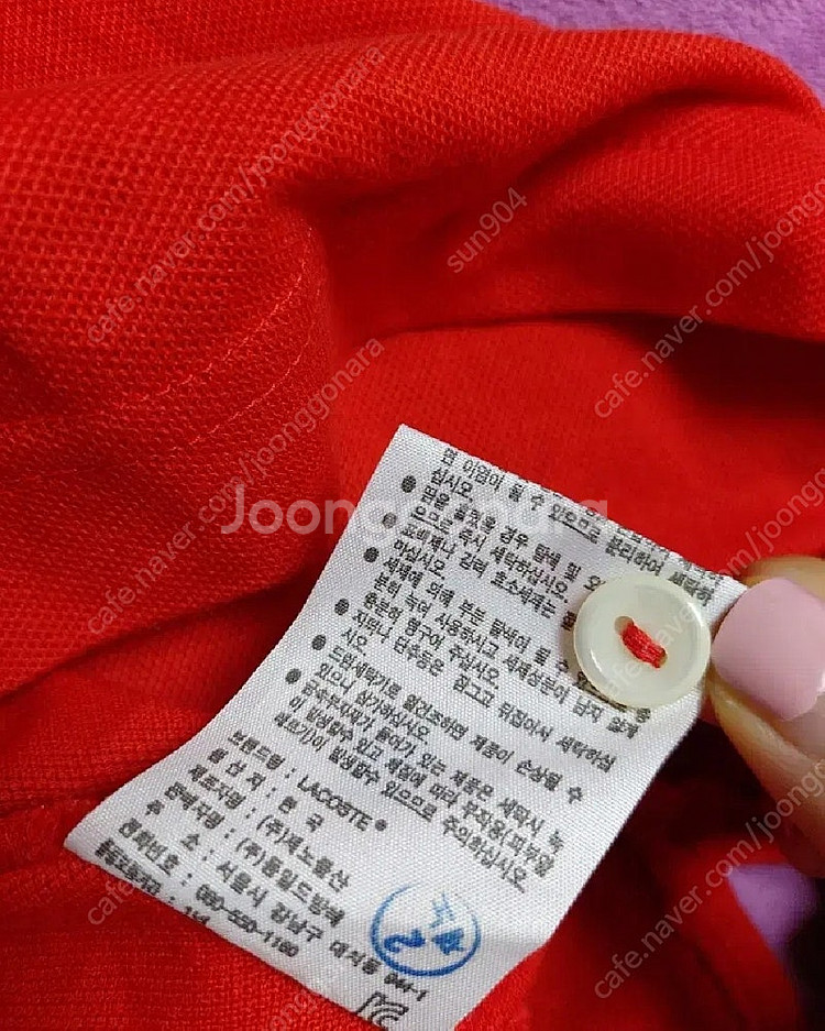 여성 라코스테 피케티셔츠원피스 36사이즈 44~55--5