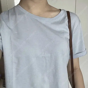 [품절상품] 윤슬샵 하프 반팔 티 셔츠 스카이 블루