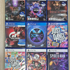 ps4 테트리스이펙트 VR월드 그란투리스모스포트VR 슈퍼비트소닉 저스트댄스2017 , 2020(ps5) 마일즈모랄레스(ps5)