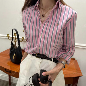 [새상품] 폴로 랄프로렌 스트라이프 셔츠 클래식핏 핑크 m