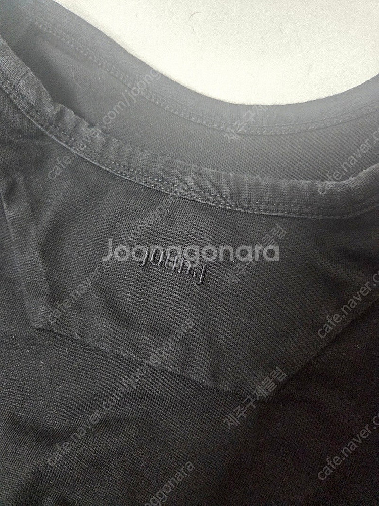 준지 어깨패드 민소매 티셔츠 블랙(S)--7