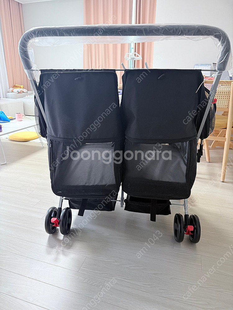 베베월드 강아지 유모차 쌍둥이 더블 미사용 새상품 팝니...--5