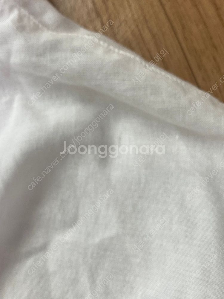 여름용 흰색 반팔 셔츠--4