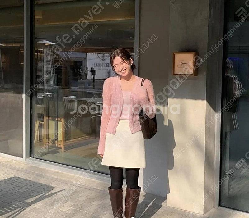 시에 클라우디 울 가디건 포그민트 크림 더스티핑크--6