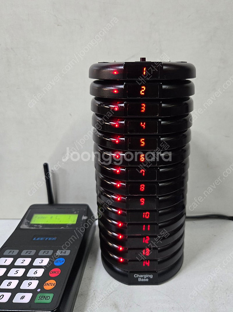카페진동벨 리텍제품 g3 원형진동벨 14개와 송신기 1...--0