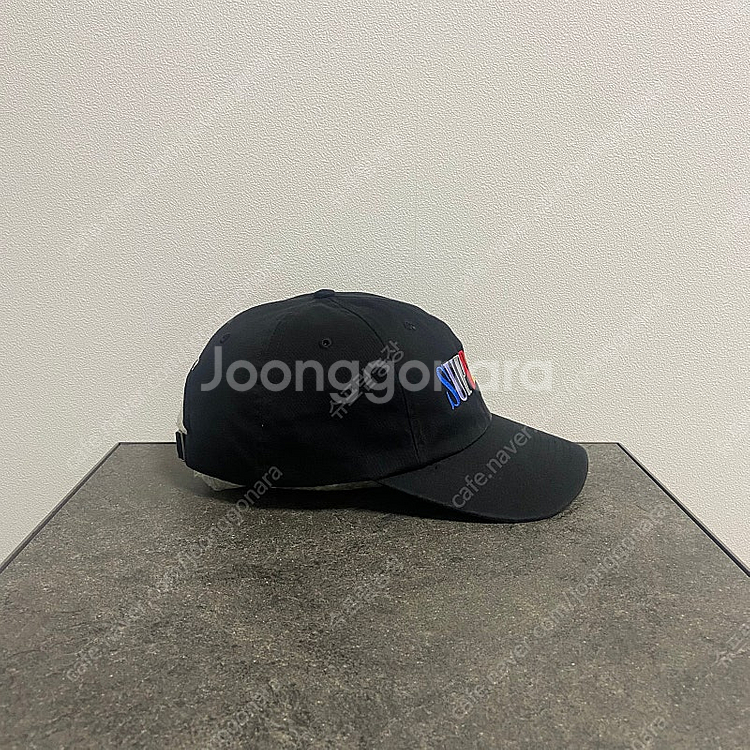 슈프림 멀티 컬러 로고 워시드 블랙 볼캡 모자--1