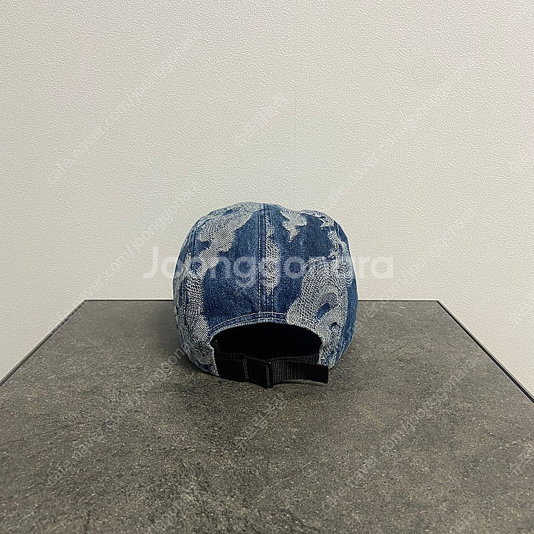 슈프림 플레임 워시드 데님 레드 박스로고 캠프캡 모자--3