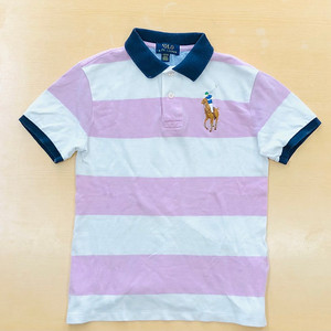 150M10-12사이즈 빅포니 폴로 단가라 카라반팔티셔츠 정품 분홍색