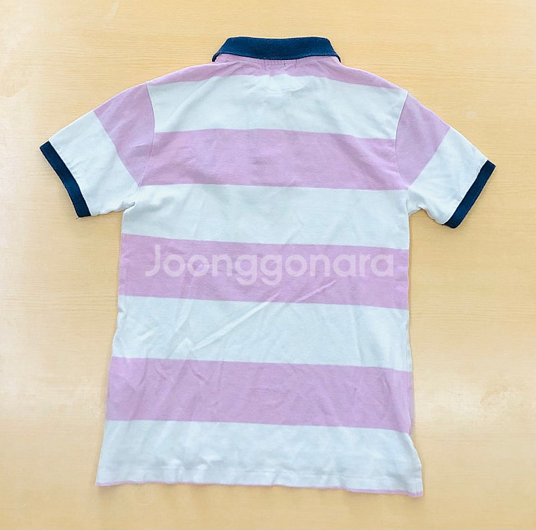 150M10-12사이즈 빅포니 폴로 단가라 카라반팔티셔츠 정품 분홍색--1