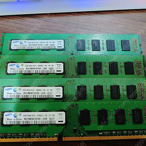 데스크탑용 삼성 메모리 2기가 4개 상태A급 2GB 2Rx8 PC3 10600U-09-10-B0