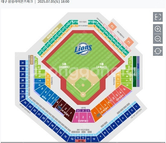 7/5 삼성 vs LG 잔디석 단석 정가양도합니다--0